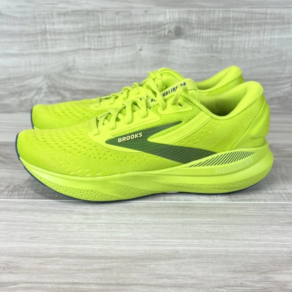 Brooks Adrenaline GTS 24 Men's size 13 Running Shoe Acid Lime Green Sneaker - Picture 2 of 10